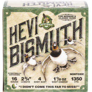 HEVI-SHOT HEVI BISMUTH 16 GA 2.75 IN 4 SHOT 1 1/8OZ- 25/BOX