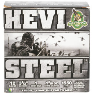 HEVI STEEL 12GA 3-1/2" 1-3/8oz 1550fps #1 25RD