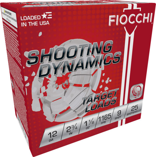 FIOCCHI 12ga LIGHT SHOOTING DYNAMICS 2 3/4" 1 1/8OZ #9 SHOT 1165FPS 25RD