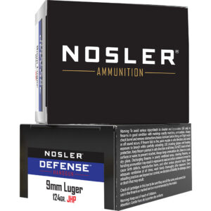 Nosler Defense Handgun Ammunition 9mm +P 124 gr. BHG JHP 20 rd.