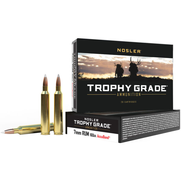 Nosler Trophy Grade Rifle Ammunition 7mm RUM 160 gr. PT SP 20 rd.