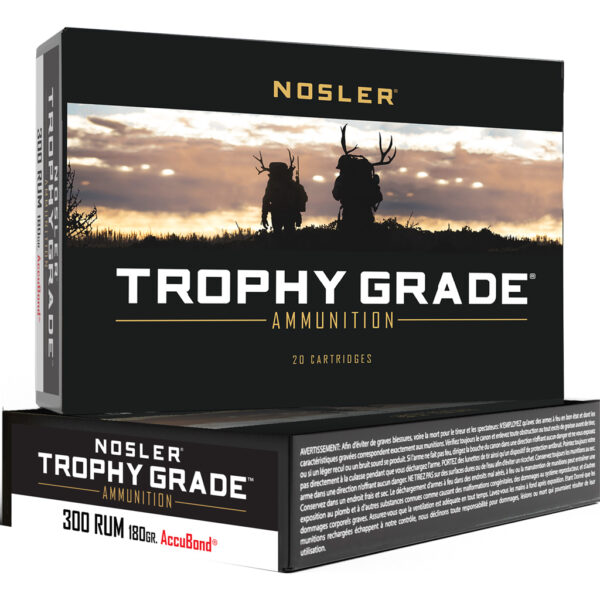 Nosler Trophy Grade Rifle Ammunition 300 RUM 180 gr. AB SP 20 rd.