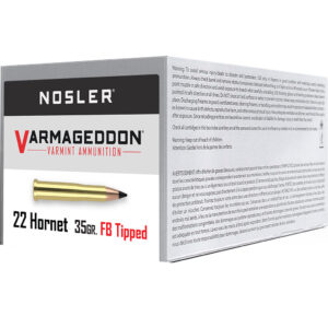 Nosler Varmageddon Rifle Ammunition 22 Hornet 35 gr. VG FBT 50 rd.