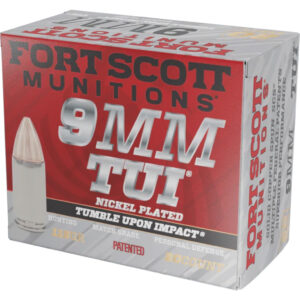 Fort Scott Munition Nickel Plated Pistol Ammo 9mm 115 gr. TUI 20 rd.