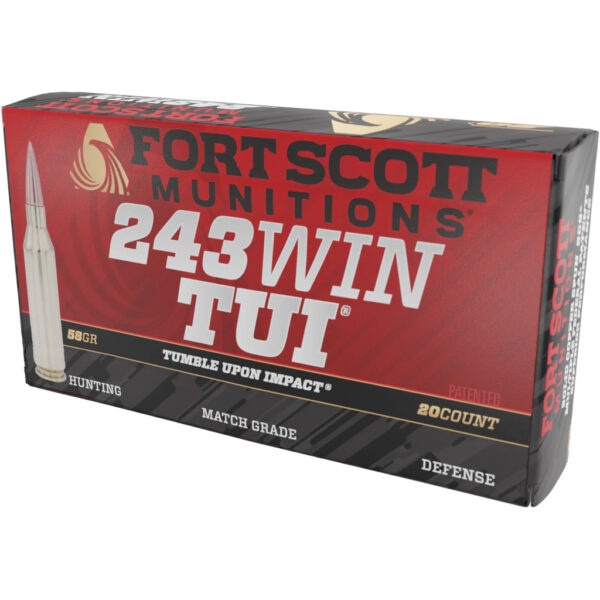Fort Scott Munition Rifle Ammo 243 Win. 58 gr. TUI 20 rd.