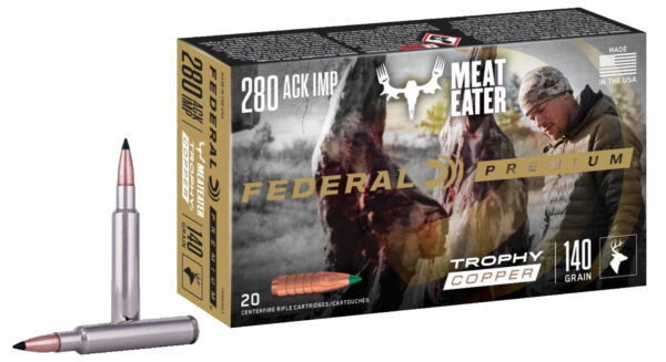 FEDERAL 280 ACKLEY IMPROVED 140GR TROPHY COPPER AMMO 20RD