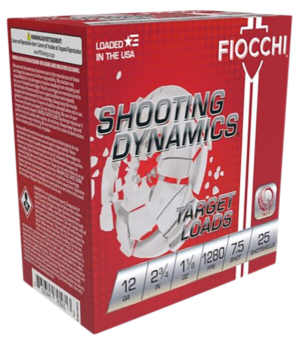 FIOCCHI SHOOTING DYNAMICS 12GA 2-3/4" 1-1/8oz #7.5 1280 fps 25RD