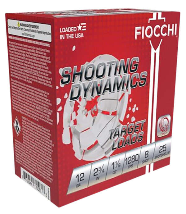 FIOCCHI SHOOTING DYNAMICS 12GA 2-3/4" 1-1/8oz #8 1280 fps 25RD