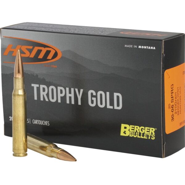 HSM Trophy Gold Rifle Ammunition 30-06 SPGF Berger 210 gr. 20 rd.
