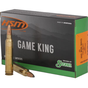 HSM Game King Rifle Ammunition 300 Win. Mag. Sierra Spitzer BT 150 gr. 20 rd.
