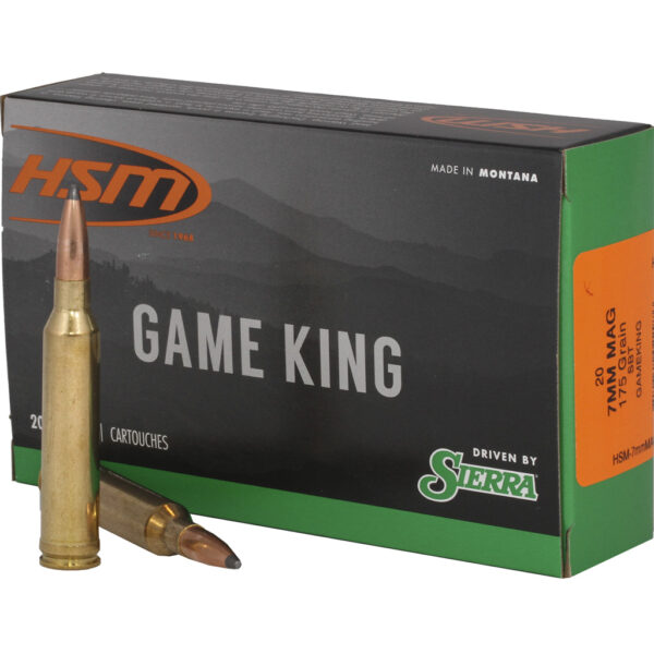 HSM Game King Rifle Ammunition 7mm Rem. Mag. Sierra Spitzer BT 175 gr. 20 rd.