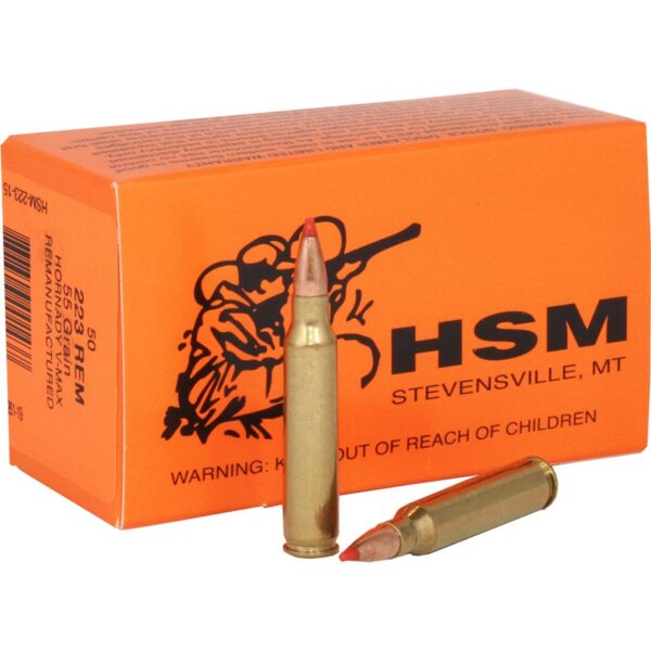 HSM Varmint Rifle Ammunition 223 Rem. V-Max 55 gr. 50 rd.