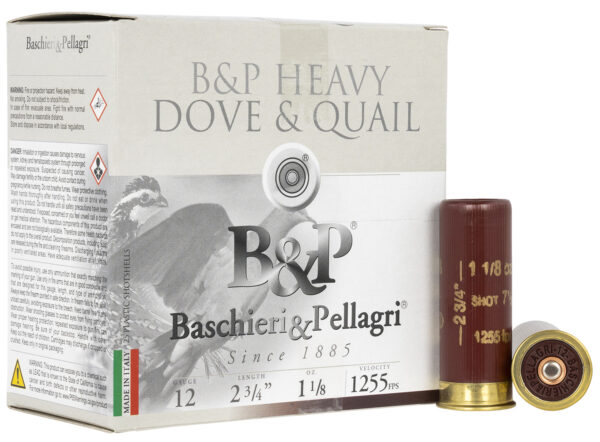 B&P Dove & Quail G 12 ga. 2 3/4in 1 1/8oz-7.5 shot 1255fps 25 rd/box ammo
