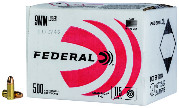 FED C9115A500   9MM LUGER 115   FMJ  BULK    500/1