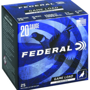 FEDERAL GAME-SHOK HI-BRASS LEAD SS 20GA 3" 3DR 1 1/4OZ 5 AMMO 25RD