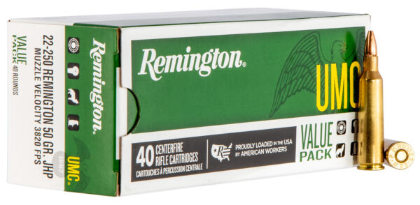 Remington UMC Centerfire Rifle Ammo 22-250 Rem. 50 gr. JHP 40 rd.