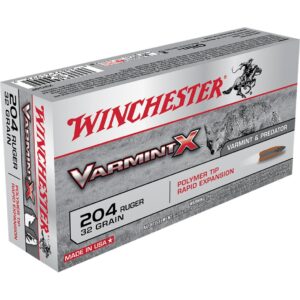 Winchester Varmint X Rifle Ammo 204 Ruger 32 gr. Varmint X Polymer Tip 20 rd.