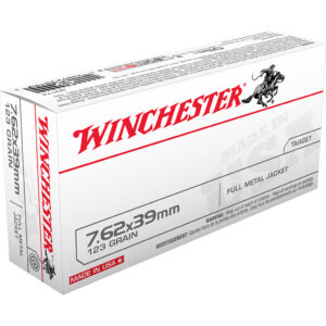 Winchester USA Rifle Ammo 7.62x39mm 123 gr. FMJ 20 rd.