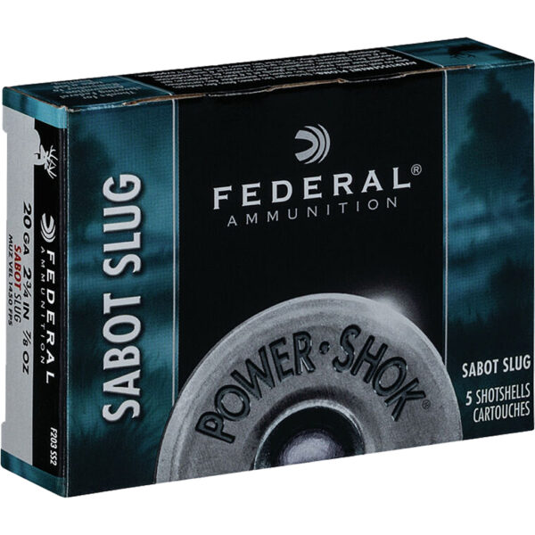 Federal Power-Shok Shotgun Ammo 20 ga. 2.75 in. 7/8 oz. Sabot Slug 5 rd.