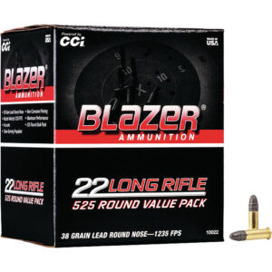 CCI Blazer Rimfire Ammo 22 LR. 38 gr. HP 525 rd.