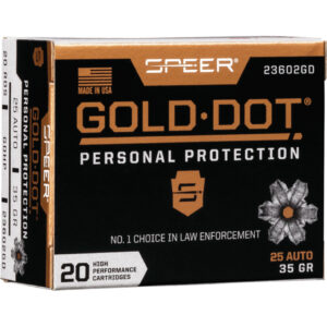 Speer Gold Dot Handgun Ammo 25 ACP 35 gr. HP 20 rd.