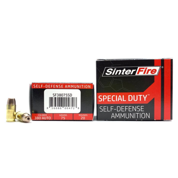 Sinterfire Special Duty Pistol Ammo 380 ACP 75 gr. HP 20 rd.