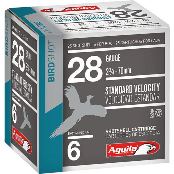 Aguila Standard Velocity Shotgun Game Load 28 ga. 2.75 in. 1 oz. 6 Shot 25 rd.