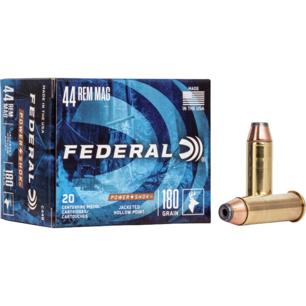Federal Power-Shok Pistol Ammo 44 Rem. 180 gr. JHP 20 rd.