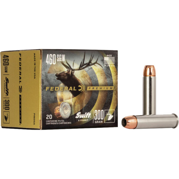 Federal Premium Pistol Ammo 460 S&W Mag. 300 gr. Swift A-Frame 20 rd.