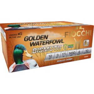 Fiocchi Golden Waterfowl Bismuth Shotgun Ammo 12 ga. 3 in. 1 3/8 oz. 4 Shot 10 rd.