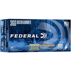 Federal PowerShok Rifle Ammo 360 Buckhammer 180 gr. PowerShok 20 rd.