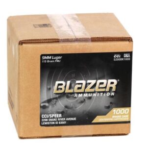 BLAZER 9MM LUGER 115GR FMJ BLAZER BRASS 1000RD LOOSE AMMO 1000RD