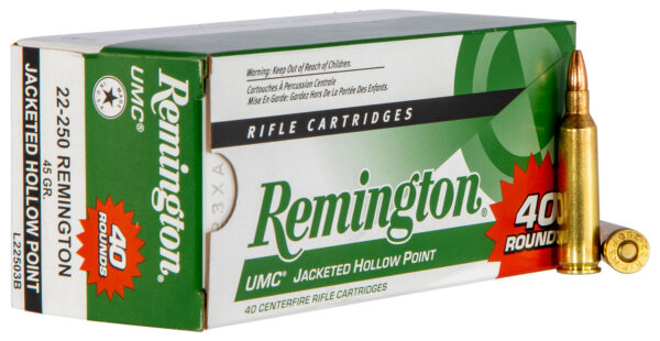 Remington UMC Centerfire Rifle Ammo 22-250 Rem. 45 gr. JHP 40 rd.