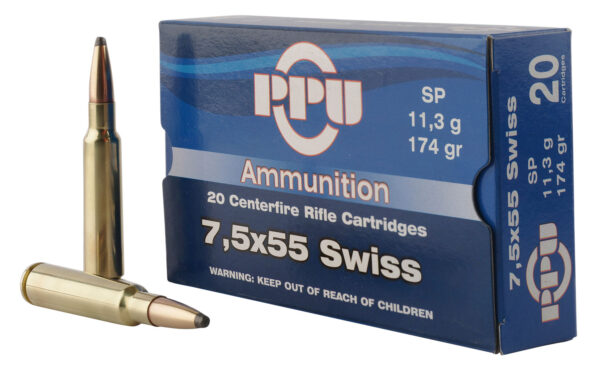 PPU 7.5X55 SWISS 174GR JSP