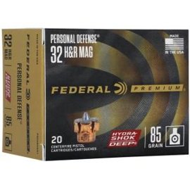 FEDERAL 32 H&R MAG 85GR HYDRA-SHOK DEEP JHP AMMO 20RD