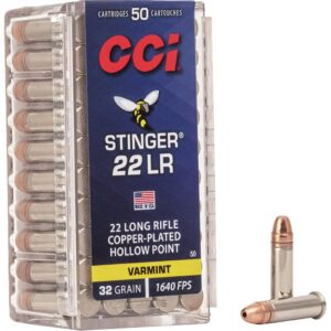 CCI Varmint Stinger Rimfire Ammo 22 LR 32 gr. Copper plated Hollow Point 50 rd.