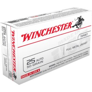 Win USA Pistol Ammo 25 ACP 50 gr. FMJ 50 rd.