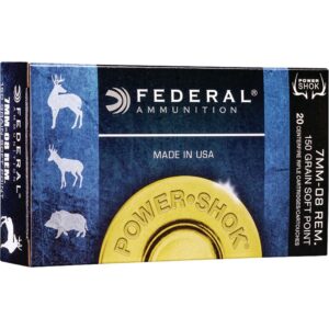 Federal Power-Shok Rifle Ammo 7mm-08 Rem 150 gr. Jacketed Soft Point 20 rd.