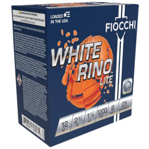 FIOCCHI 12GA 2 3/4" 1 1/8oz #8 WHITE RINO  LITE 1200fps 25RD