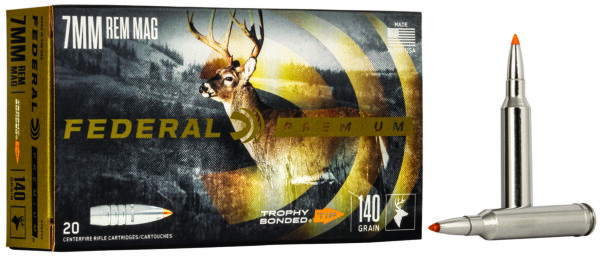 FEDERAL 7MM REM MAG 140GR TROPHY BONDED TIP AMMO 20RD