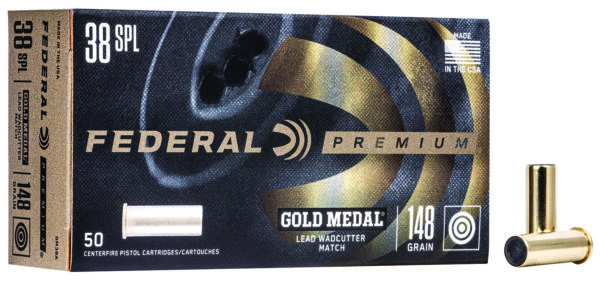 FEDERAL 38 SPECIAL 148GR LEAD WADCUTTER MATCH AMMO 50RD