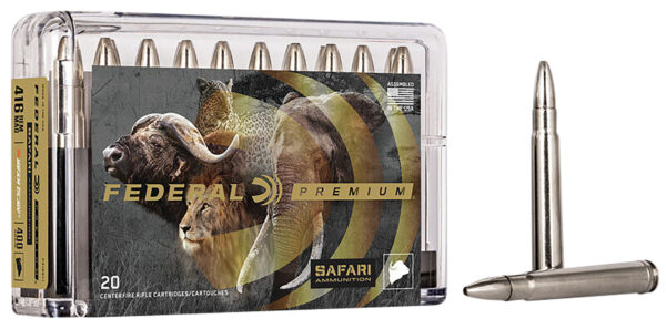 FEDERAL 416 REM. MAGNUM 400GR TROPHY BONDED BEAR CLAW AMMO 20RD