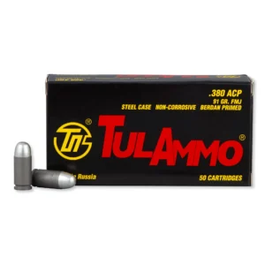 Tulammo Steel Case Pistol Ammo 380 ACP 91 gr. Zinc BJB 50 rd.