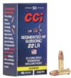 CCI 22 LR SEGMENTED HP 40GR HP (PAPER) SUB-SONIC AMMO 50RD