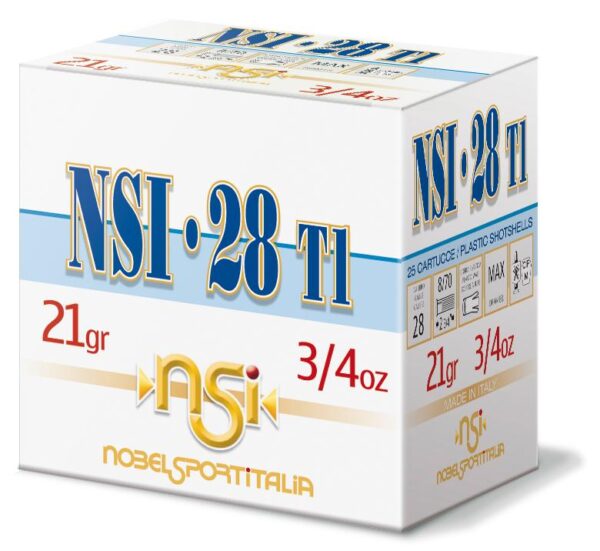 NSI 28 T1 28 gauge 2 3/4" 3/4 Oz. #8 Shot 1300 fps 25/rds