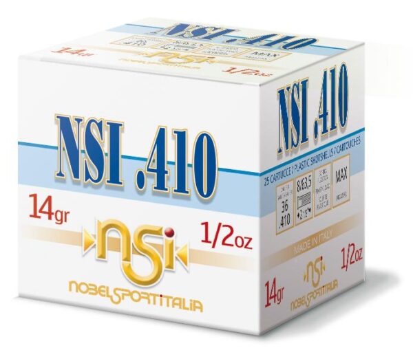 NSI .410 gauge 2 1/2" 1/2 Oz. #7 1/2 Shot 1240 fps 25/rds