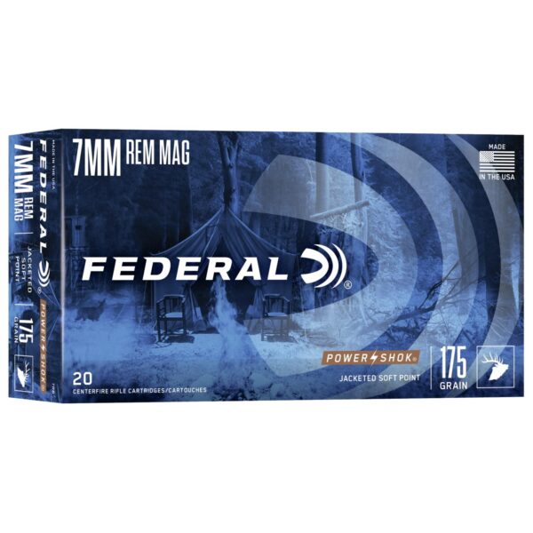 FEDERAL 7MM REM MAG 175GR POWER-SHOK SP AMMO 20RD