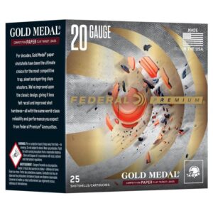 FEDERAL GOLD MEDAL PAPER 20GA 2 3/4 IN 2 3/4DE 7/8 OZ 1250FPS 7.5 AMMO 25RD