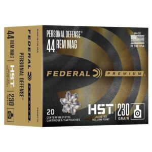 FEDERAL 44 REM MAG ''TBD''GR HST JHP PERSONAL DEFENSE AMMO 20RD