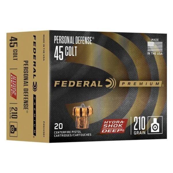 FEDERAL 45 COLT 210GR HYDRA-SHOK DEEP JHP AMMO 20RD